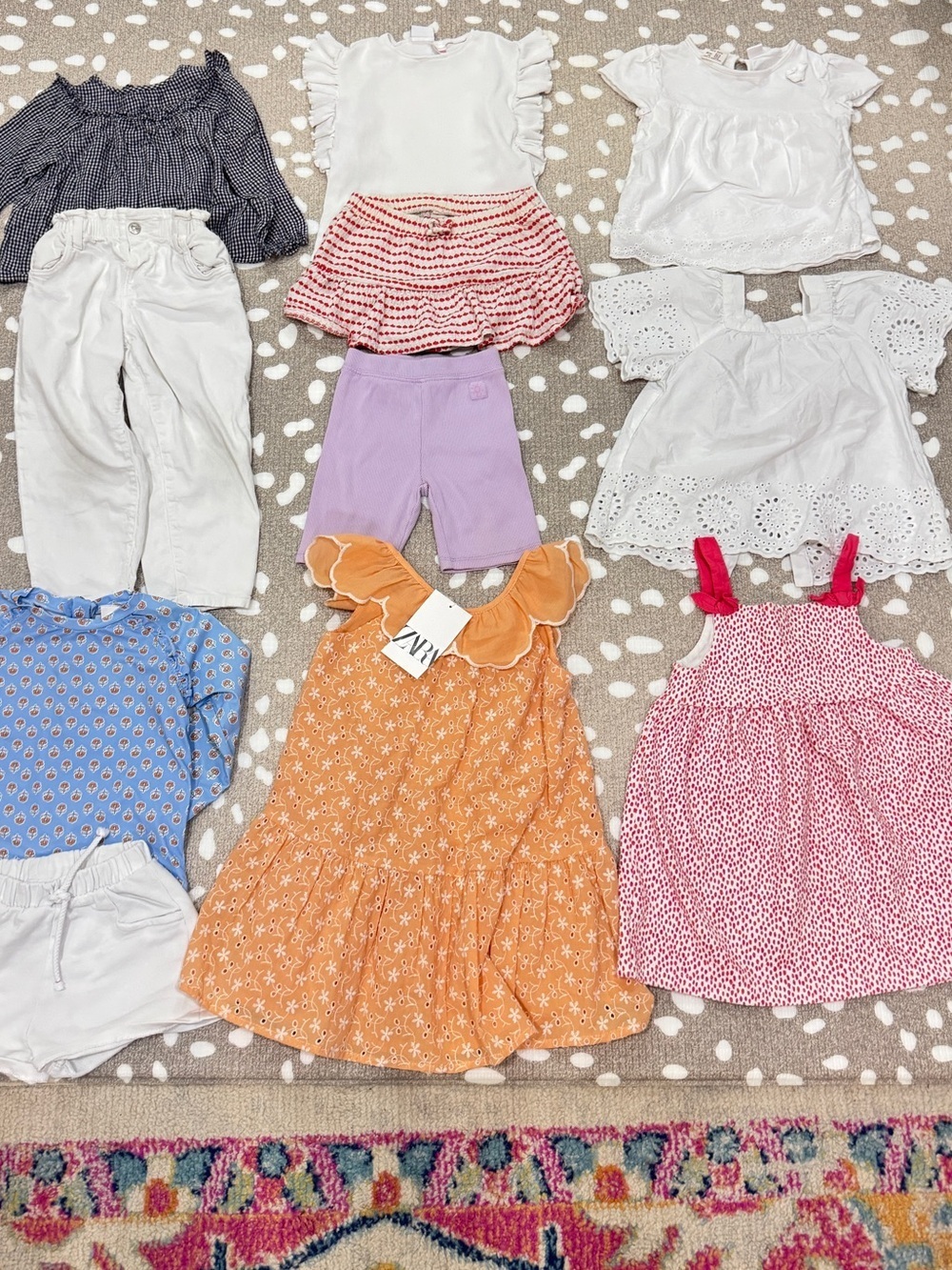 Lot of 11 Zara Kids toddler girl dress top embroidered eyelet shorts jeans swim